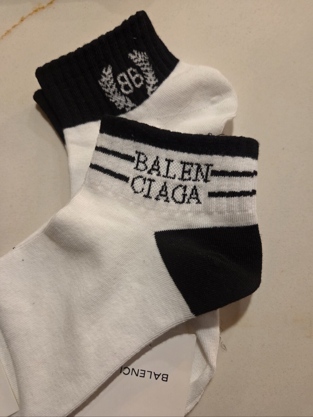 LUX Black and White Logo Ankle Socks
